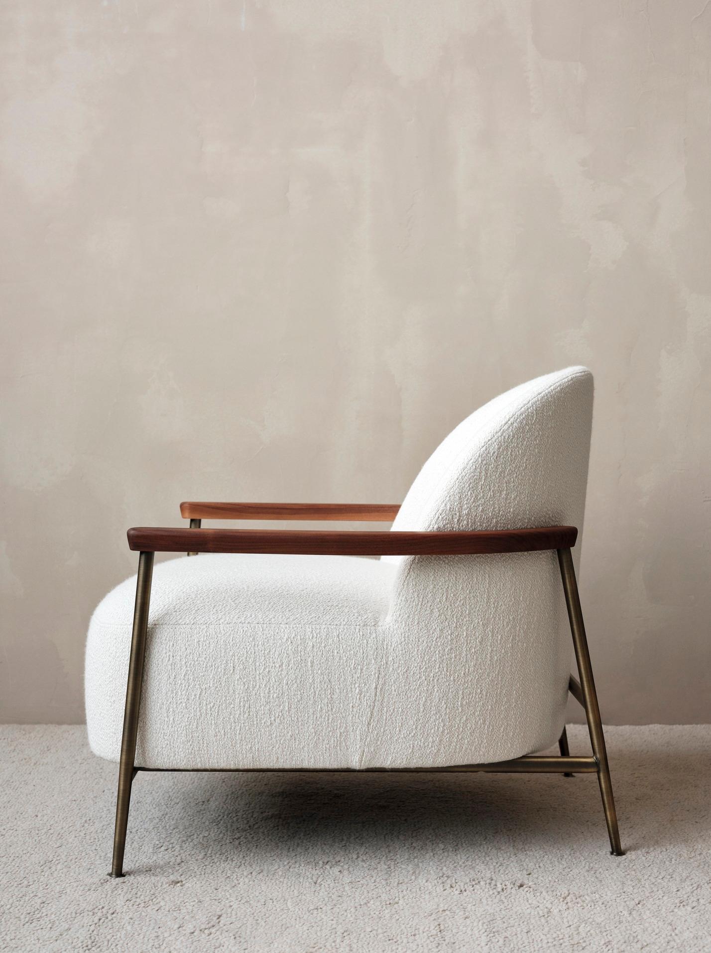 Danish 21st Century Low Slung Scandinavian Lounge Chair with Armrests