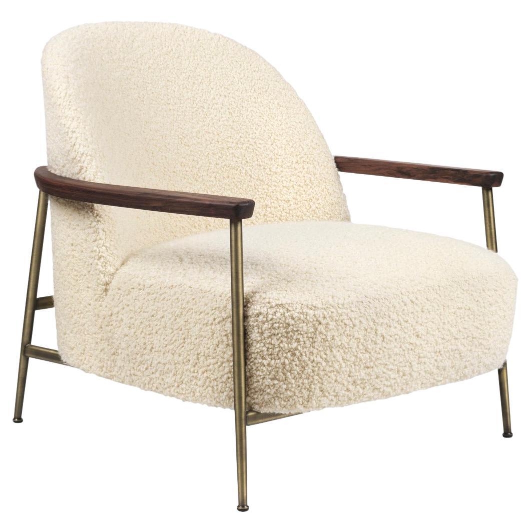 21st Century Low Slung Scandinavian Lounge Chair with Armrests
