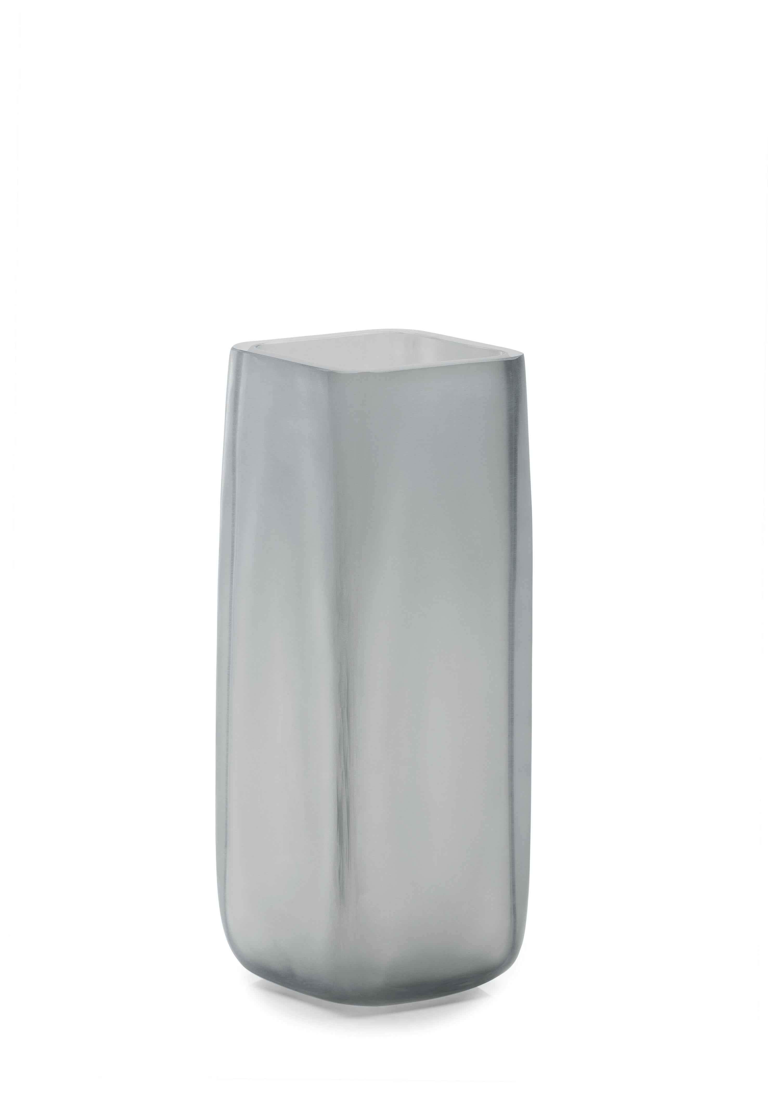 Italian 21st Century LPWK Vase Frosted Murano Glass Various Colors For Sale