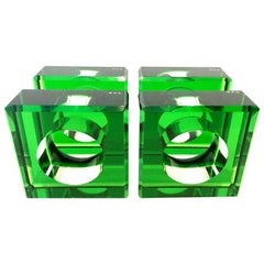 Lucite Square and Round Napkin Ring by, Alexandra Von Furstenberg Set of 4