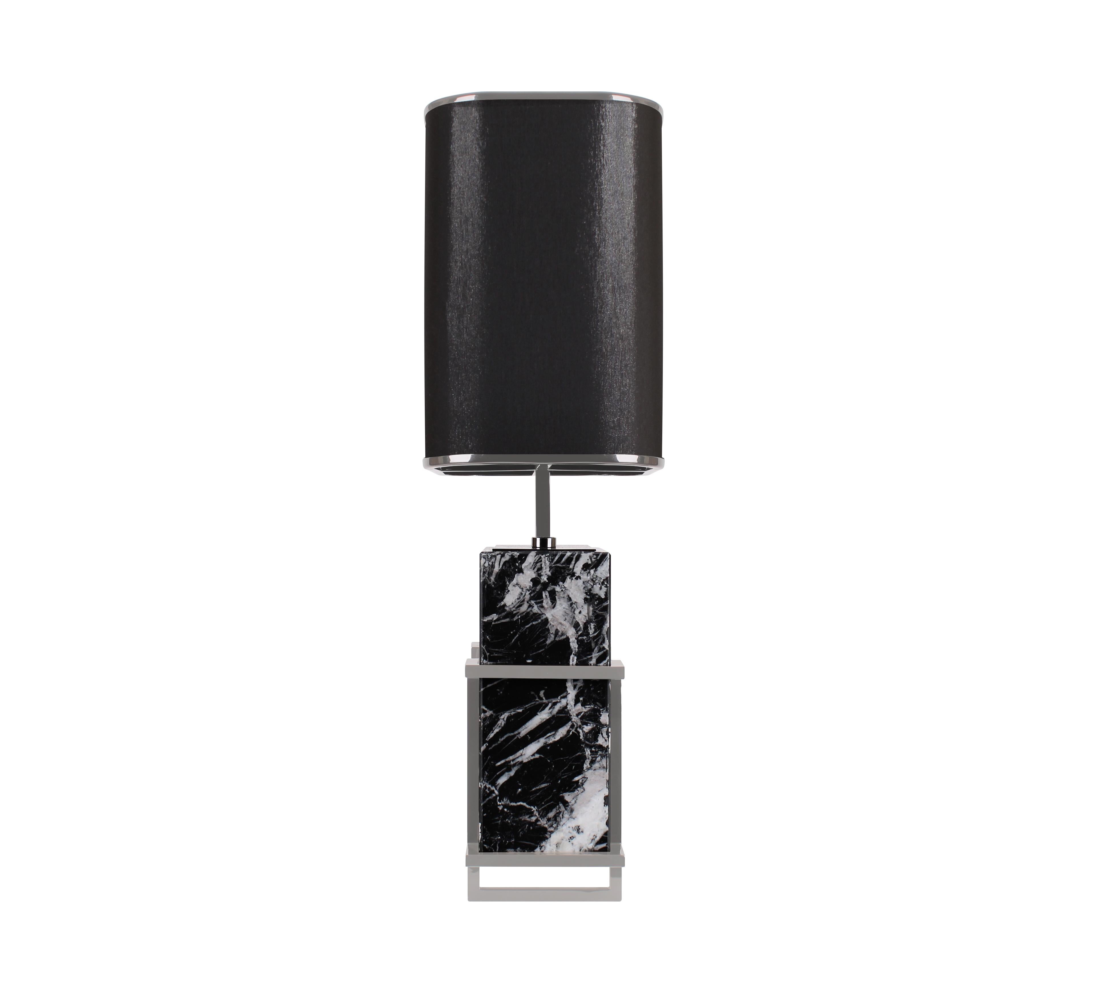 Portuguese 21st Century Luděk Table Lamp Marquina Marble For Sale