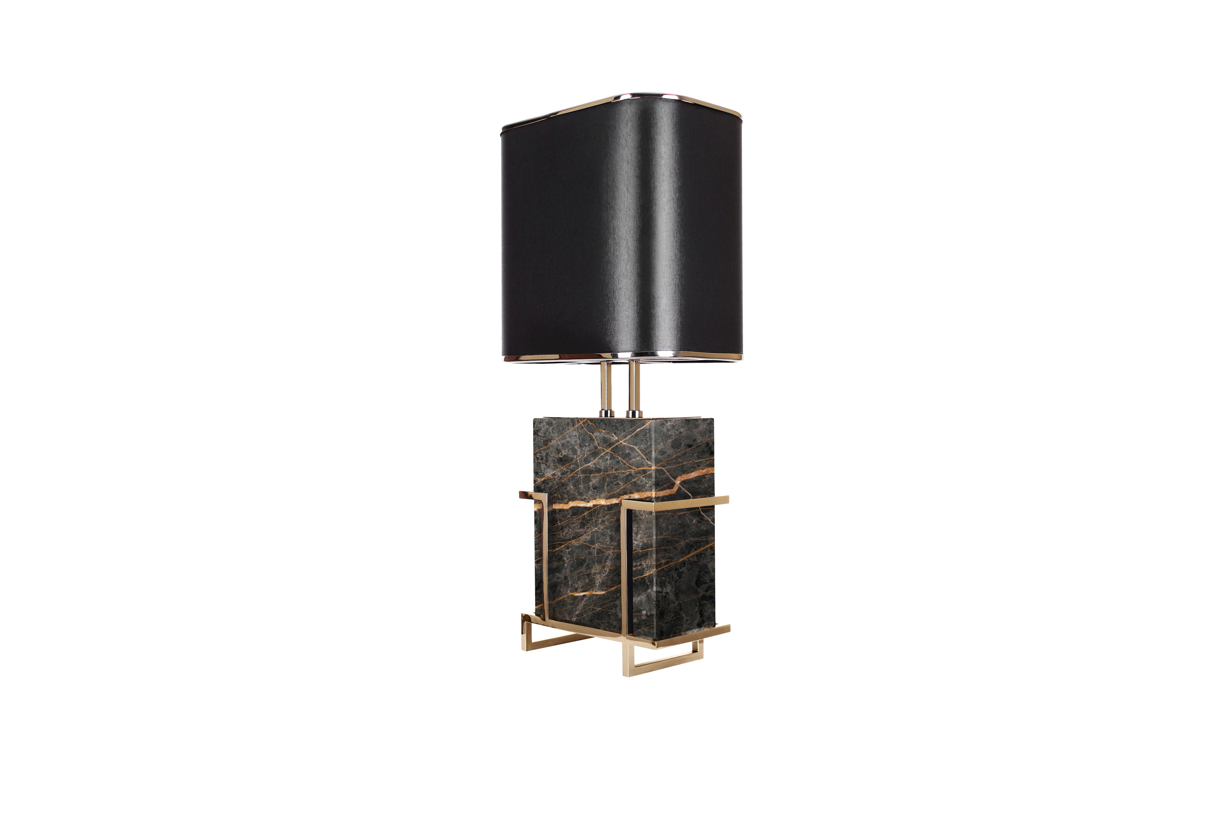 21st Century Luděk Table Lamp Marquina Marble In New Condition For Sale In RIO TINTO, PT