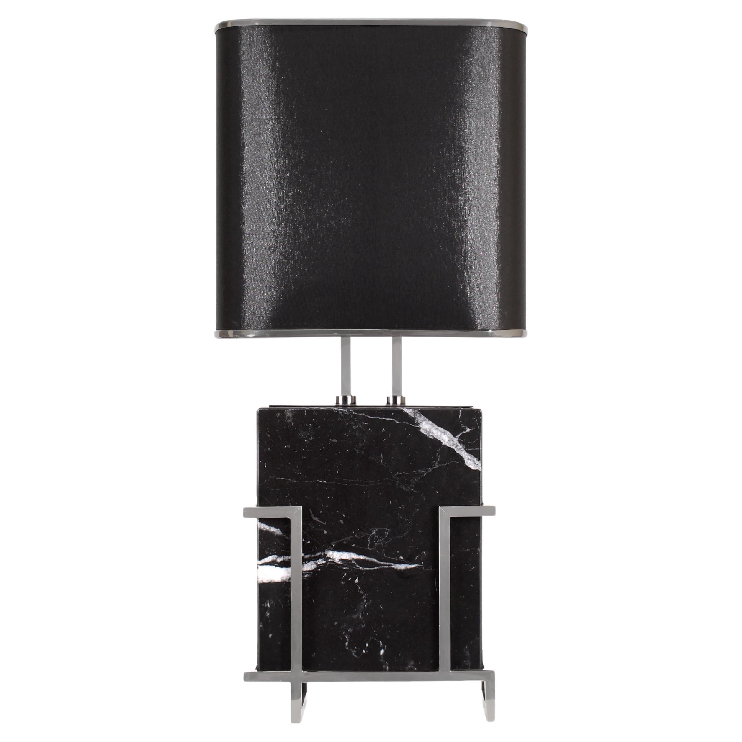 Lampe de table Luděk du 21e siècle Marquina Marble Made in Portugal by Porus Studio
