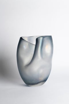 21st Century Ludovica+Roberto Palomba Laguna Bacan Vase Murano Glass Steel Grey