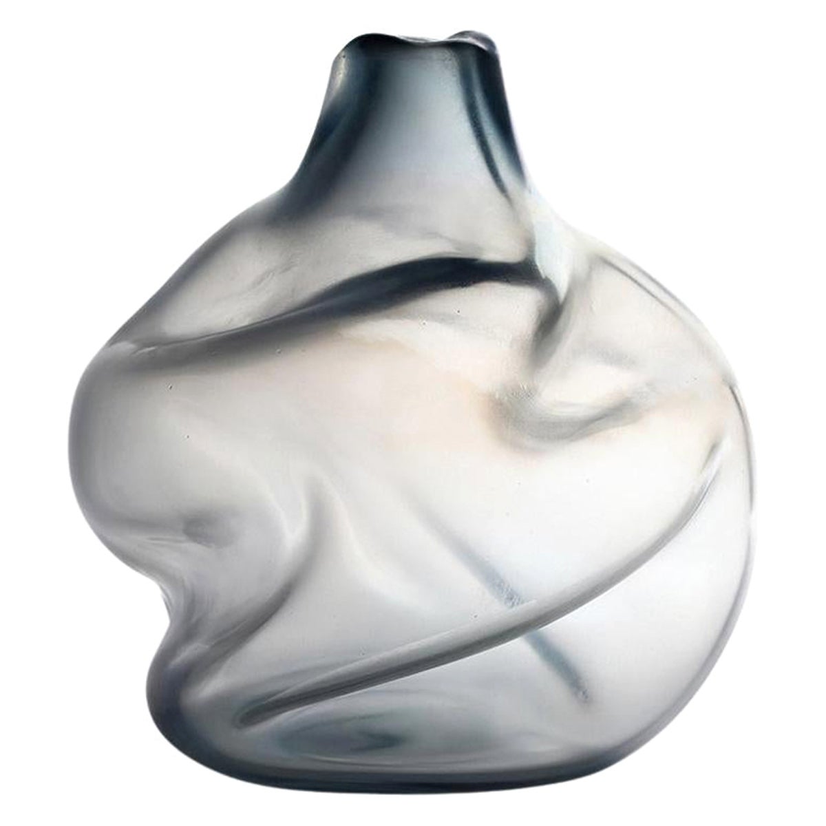 21st Century Ludovica+Roberto Palomba Laguna Caigo Small Vase Murano Steel Grey