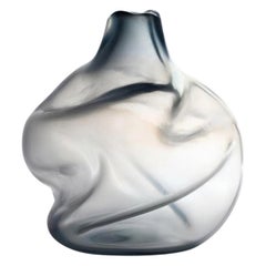 21st Century Ludovica+Roberto Palomba Laguna Caigo Small Vase Murano Steel Grey