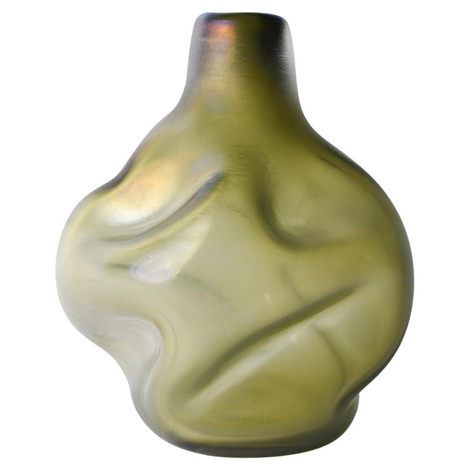 21st Century Ludovica+Roberto Palomba Laguna Caigo Vase Murano Glass Moss Green