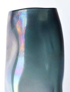 21st Century Ludovica+Roberto Palomba Laguna Canal Vase Murano Glass Deep Blue
