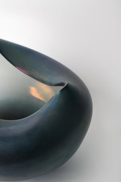 21st Century Ludovica+Roberto Palomba Laguna Ghebo Vase Murano Glass Deep Blue