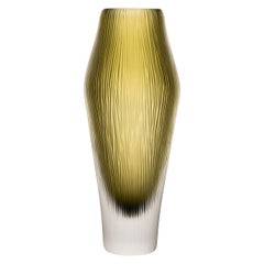 21st Century Ludovica+Roberto Palomba Laguna Puparin Vase Murano Glas Moss Green