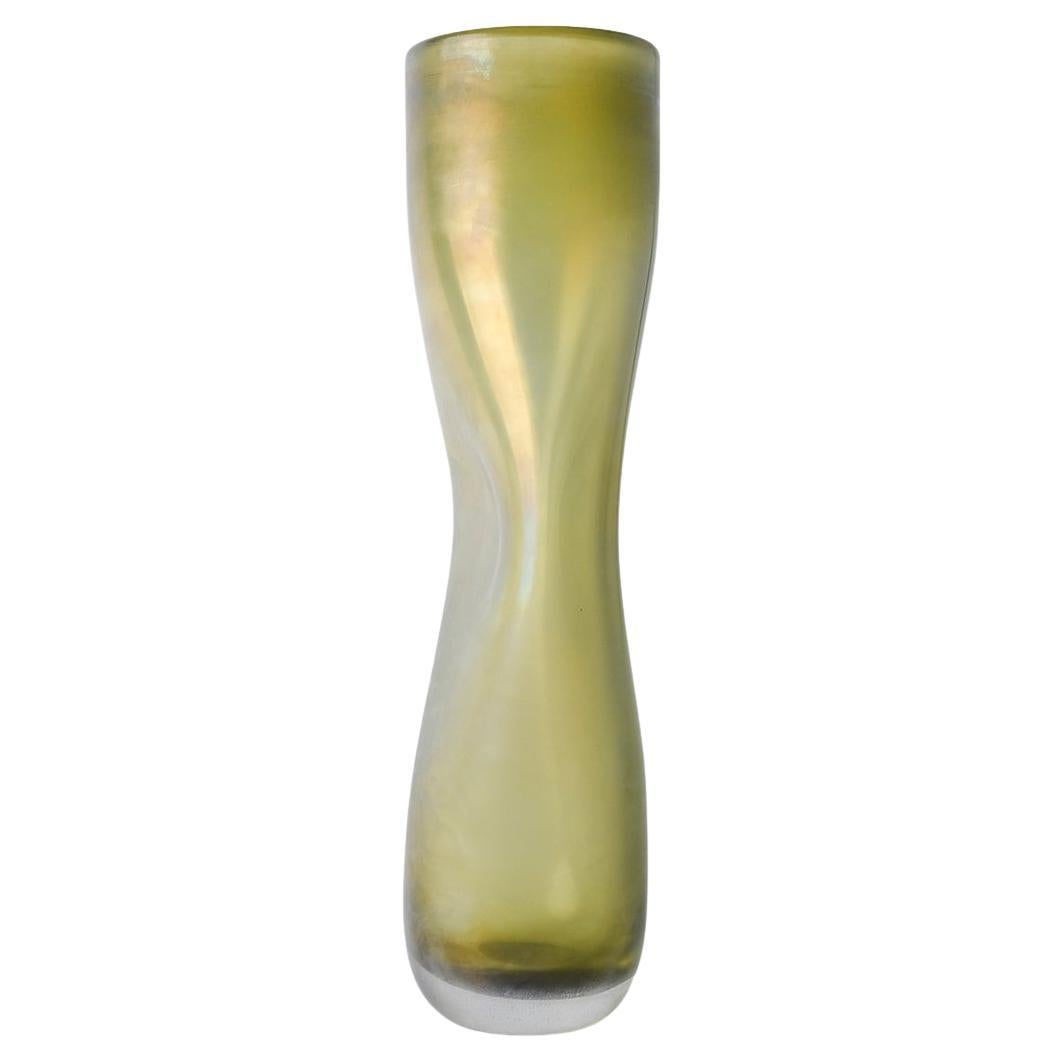 21st Century Ludovica+Roberto Palomba Laguna Rio Vase Murano Glass Moss Green