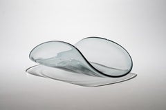 21. Jahrhundert Ludovica+Roberto Palomba Laguna Stua Tablett Murano Glas Stahl Grau