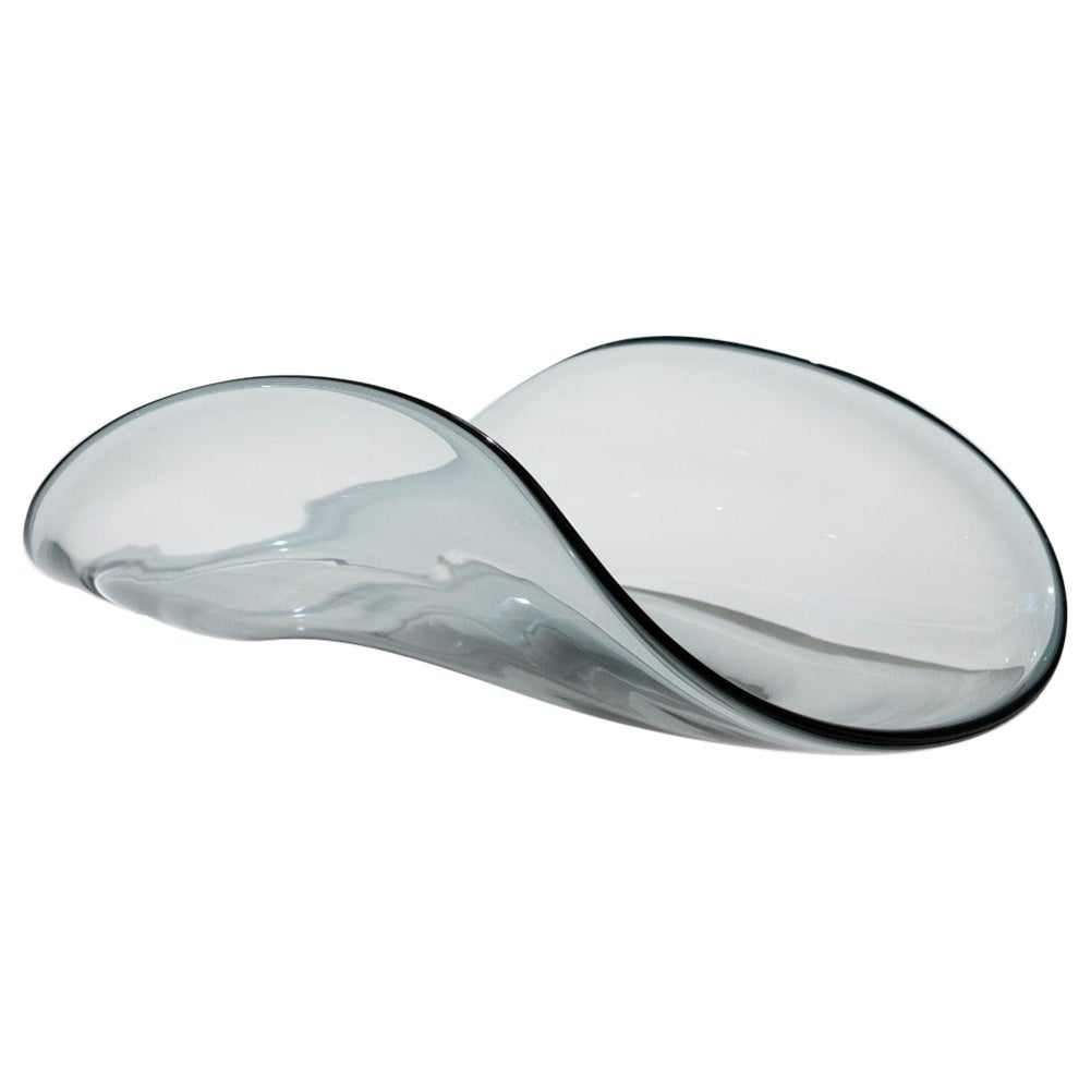 21. Jahrhundert Ludovica+Roberto Palomba Laguna Stua Tablett Murano Glas Stahl Grau im Angebot