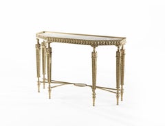 21st Century Lumière Console with Top in White Namibia Rhino Marble