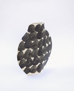 21st Century Lune 'M' Dots Vase in Ceramic, Hand-Crafted in France