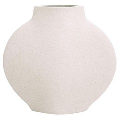 21st Century Lune 'M' Vase in White Ceramic, Hand-Crafted in France