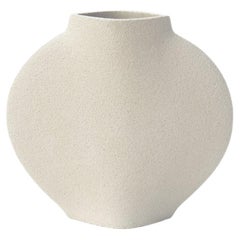 21st Century Lune 'S' Vase in White Ceramic, Hand-Crafted in France