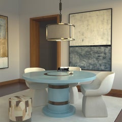 Lune Tisch, 21. Jahrhundert, HG Lackiertes Holz und Bronze Details, von Duistt