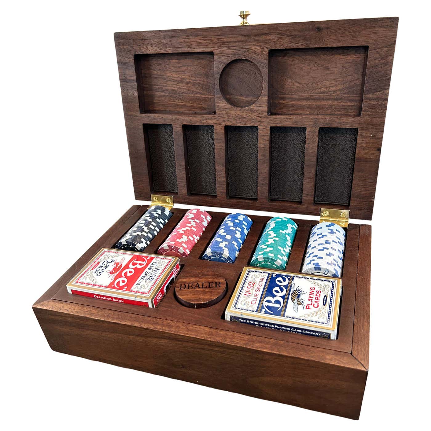 Poker Set Example 21st Century Luxury 125 Piece Walnut Poker Set For Sale at 1stDibs