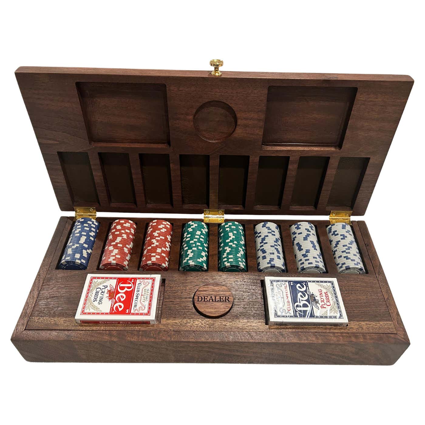 Poker Set Example 21st Century Luxury 200 Piece Walnut Poker Set For Sale at 1stDibs