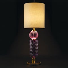 21st-Century, Luxury pink and purple Crystal Table Lamp