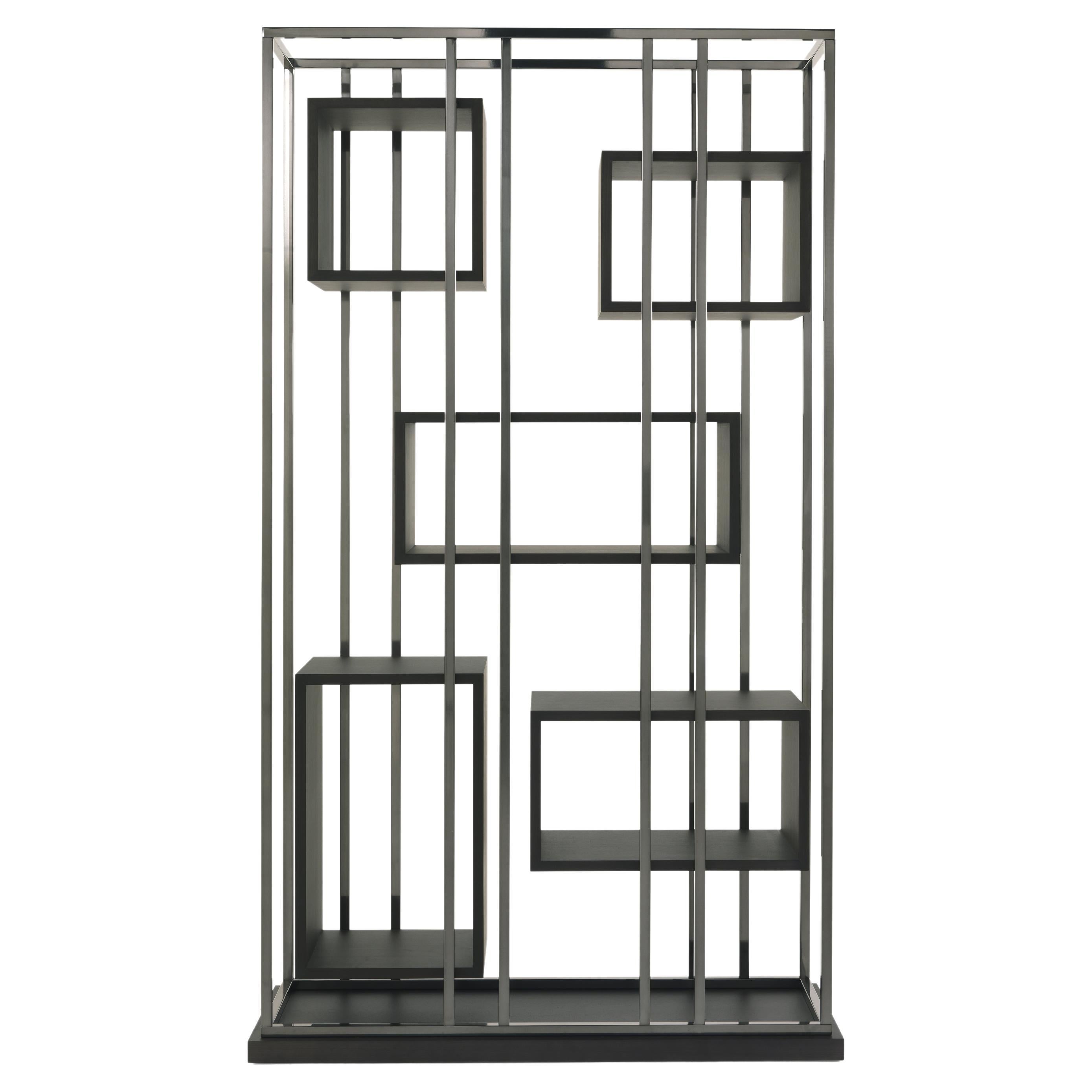 21st Century Mackintosh Bookcase in Brass and Wood by Gianfranco Ferré Home For Sale
