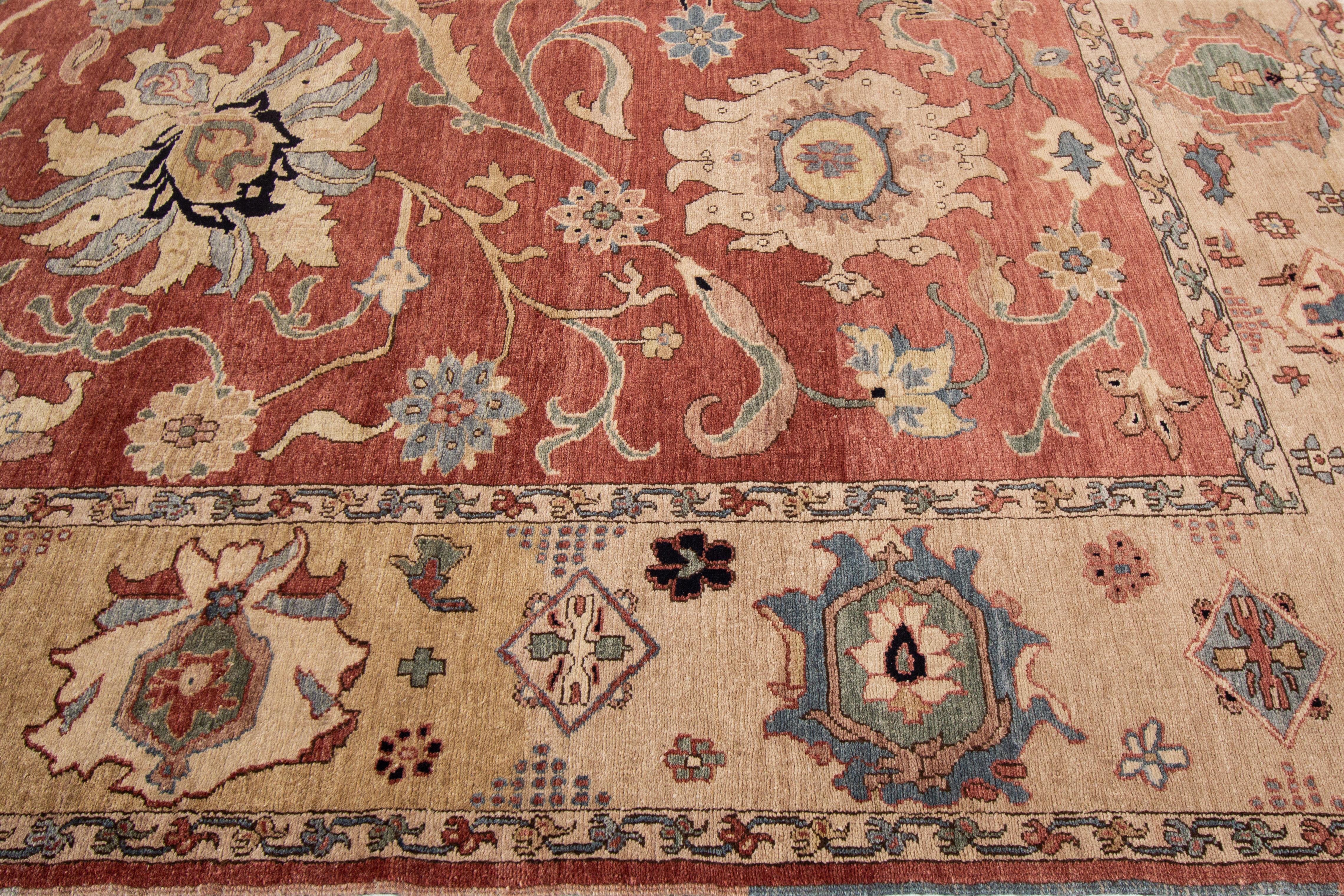 Indien Tapis de style persan Mahal du 21e siècle avec motif sur toute sa surface en vente
