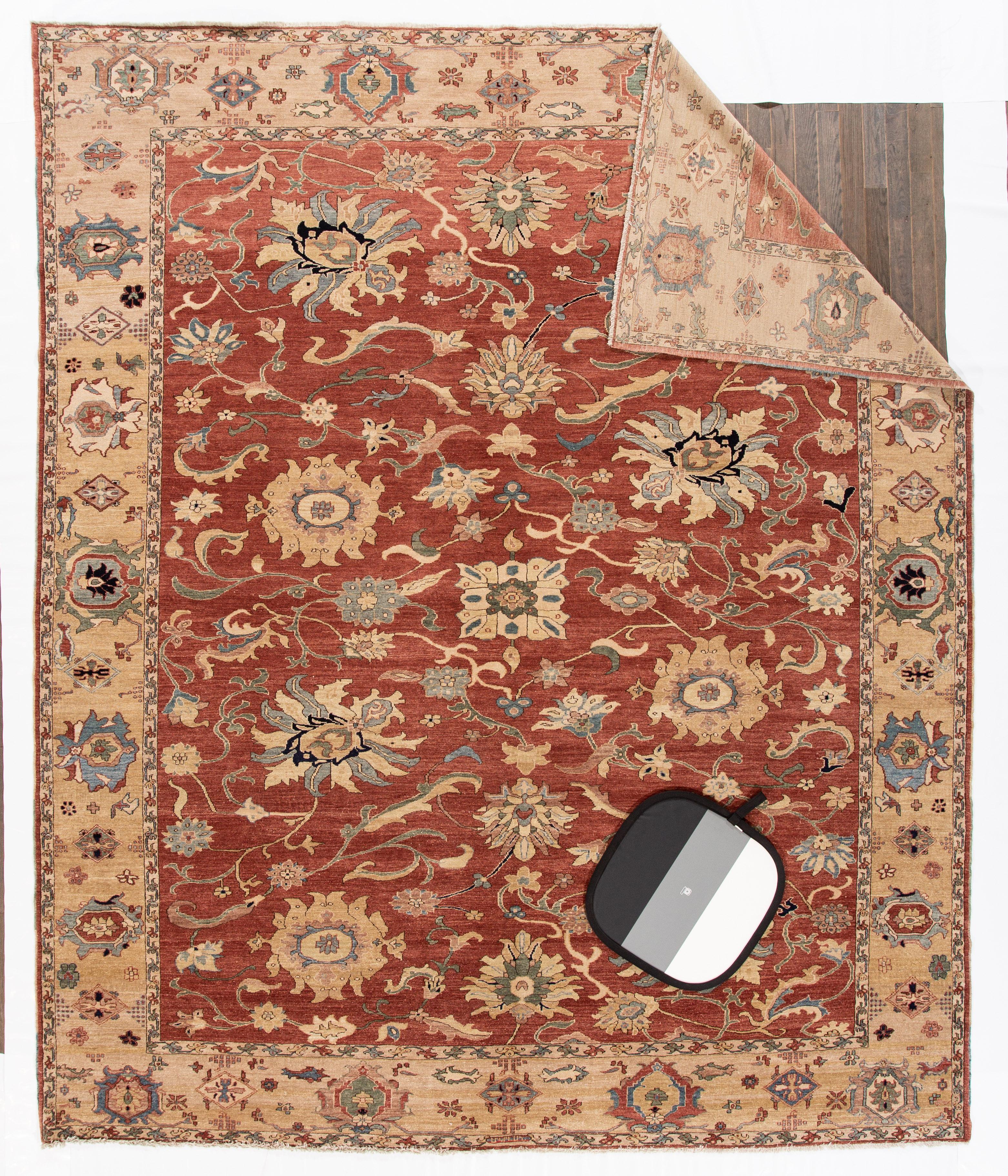 Noué à la main Tapis de style persan Mahal du 21e siècle avec motif sur toute sa surface en vente