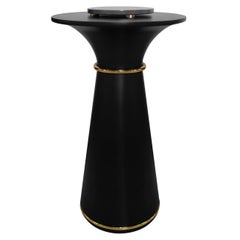 21st Century Manhattan Bar Table Black Stained Ash Wood