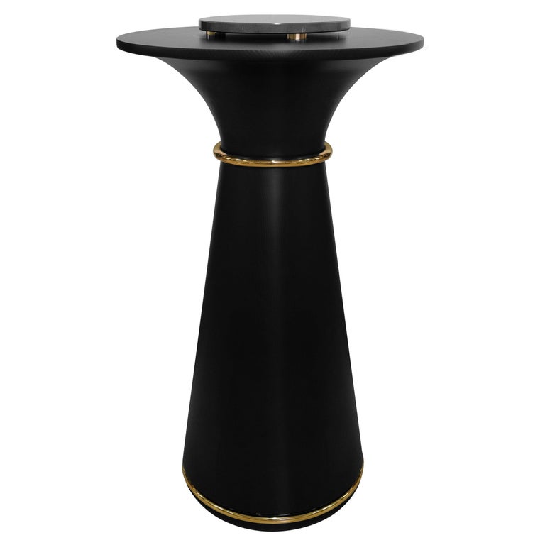 21st Century Manhattan Bar Table Black Stained Ash Wood For Sale at 1stDibs