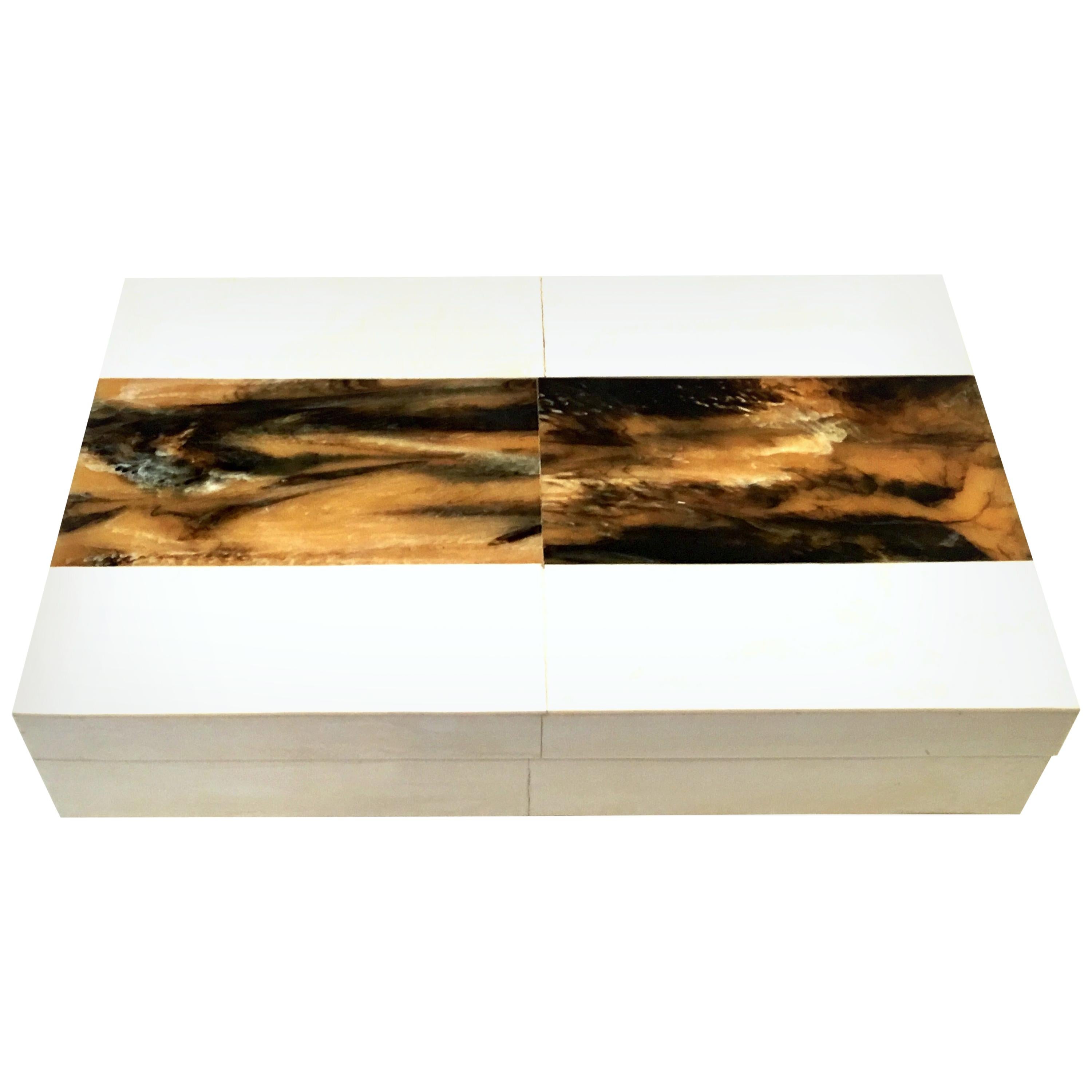 21st Century Maple and Madagascar Rosewood Inlay Large Lidded "Letter" Box For Sale