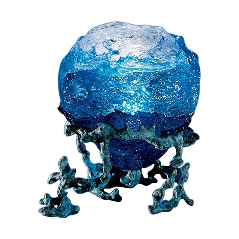 21st Century Mappamondi Table Lamp in Crystal/Horizon/Sapphire by Sandro Chia
