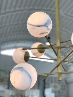 21st Century Marble Lightning Calacatta  ECLISSI Hanging Lamp Gallery stock