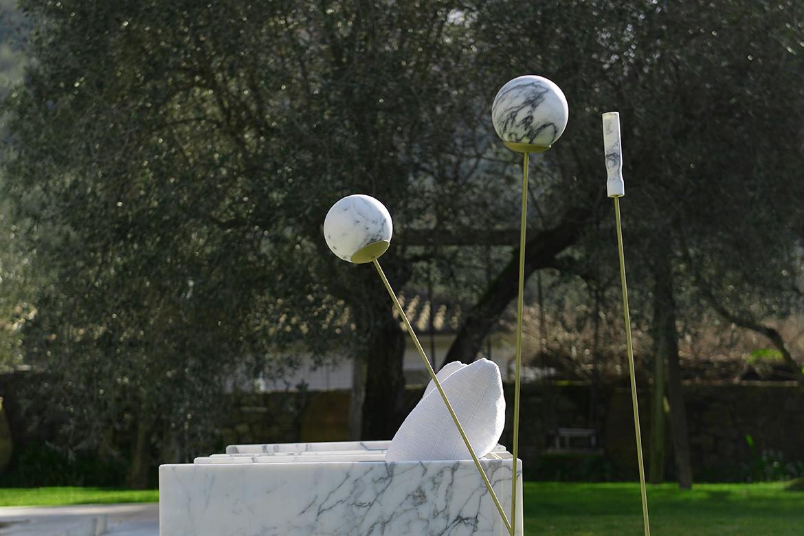 Lampadaire en marbre Calacatta Collection LUNA LUCE du 21e siècle avec éclairage Neuf - En vente à Carrara, IT