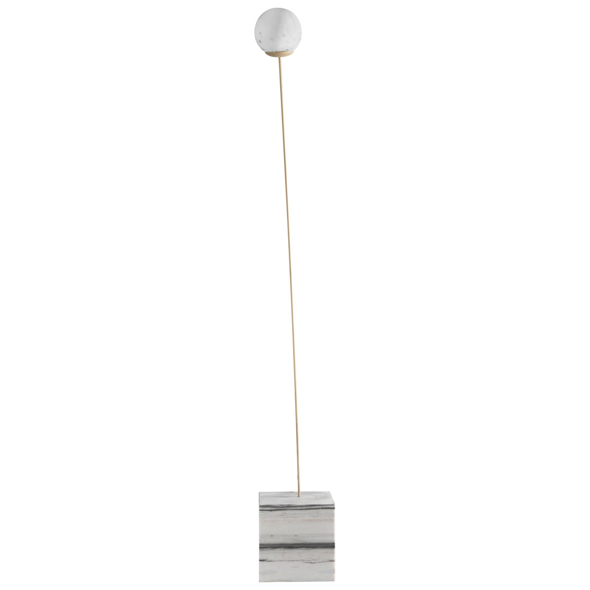 Lampadaire en marbre Calacatta Collection LUNA LUCE du 21e siècle avec éclairage en vente