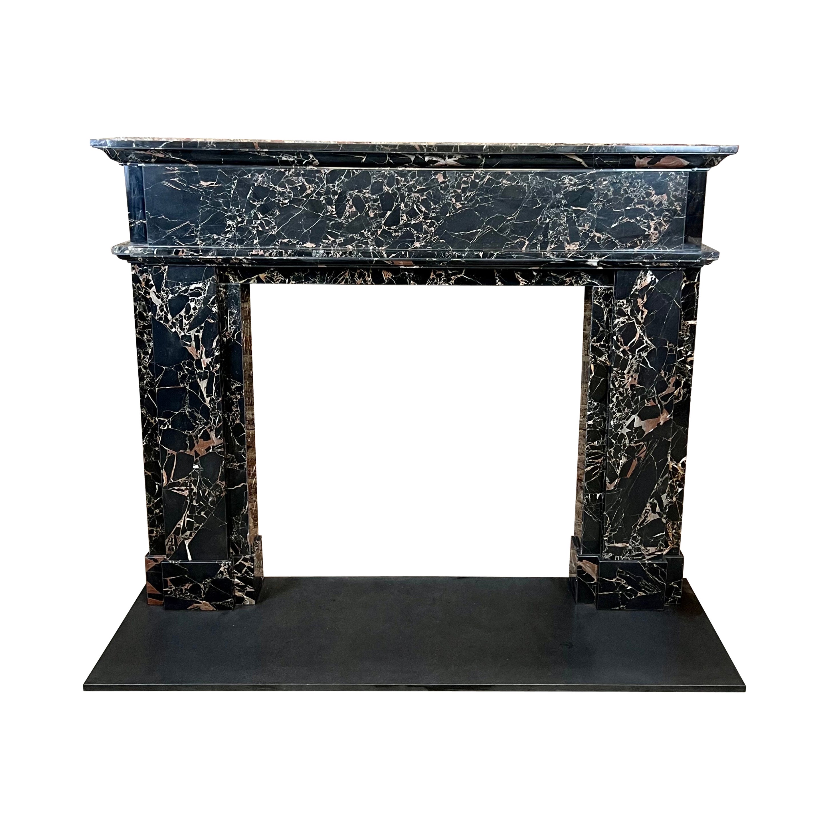 21st Century Marble Nero Portoro Fireplace Mantlepiece