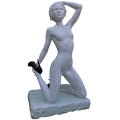 21st Century Marble Sculpture of a Woman by Christian Caudron