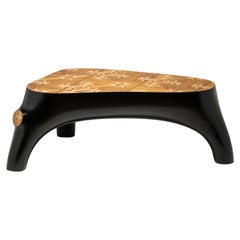 21st Century Marcantonio Coffee Table Wood Inlay Black Lacquered Scapin