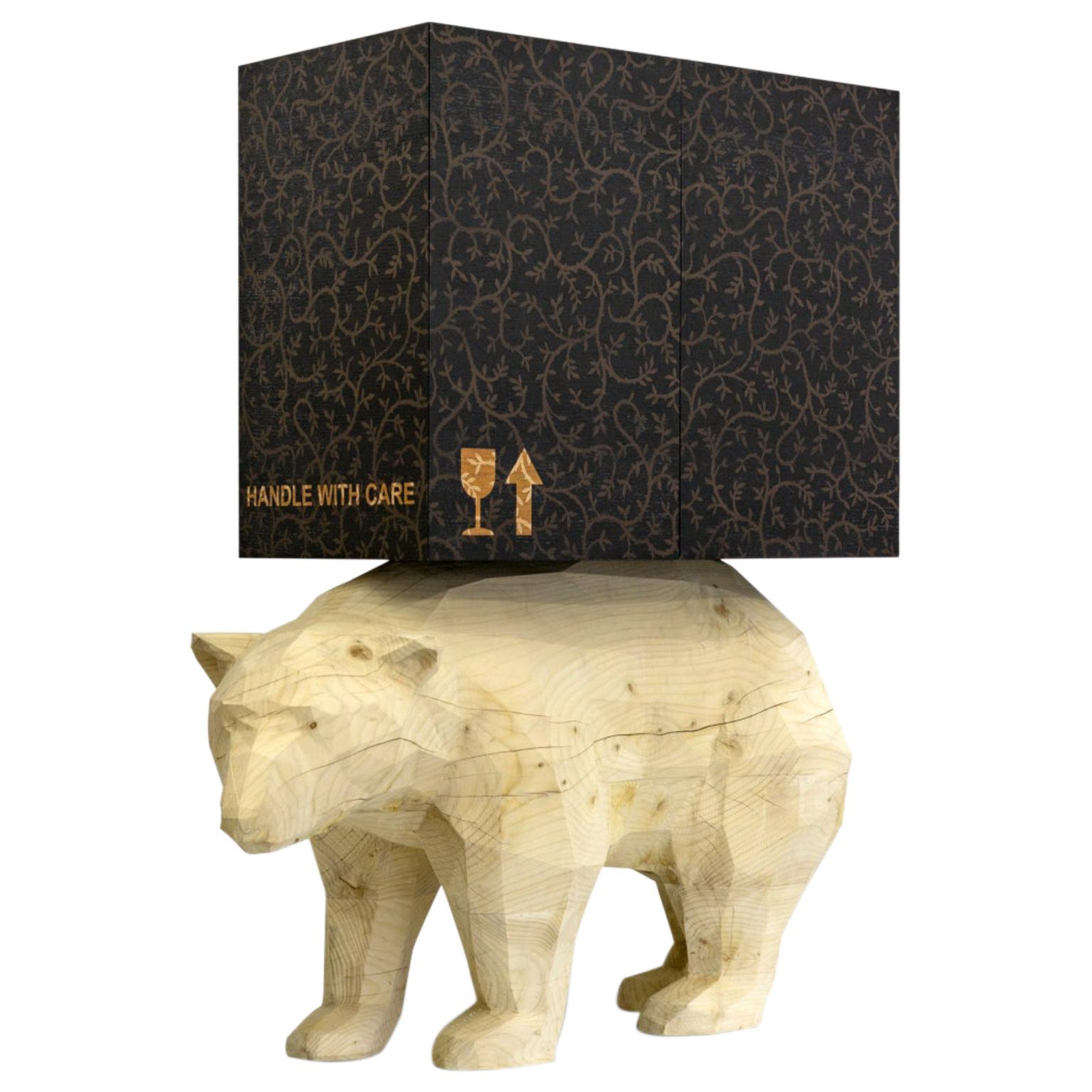 21st  Century Marcantonio Storage Case Cabinet Bear wood inlay Limited Edition For Sale