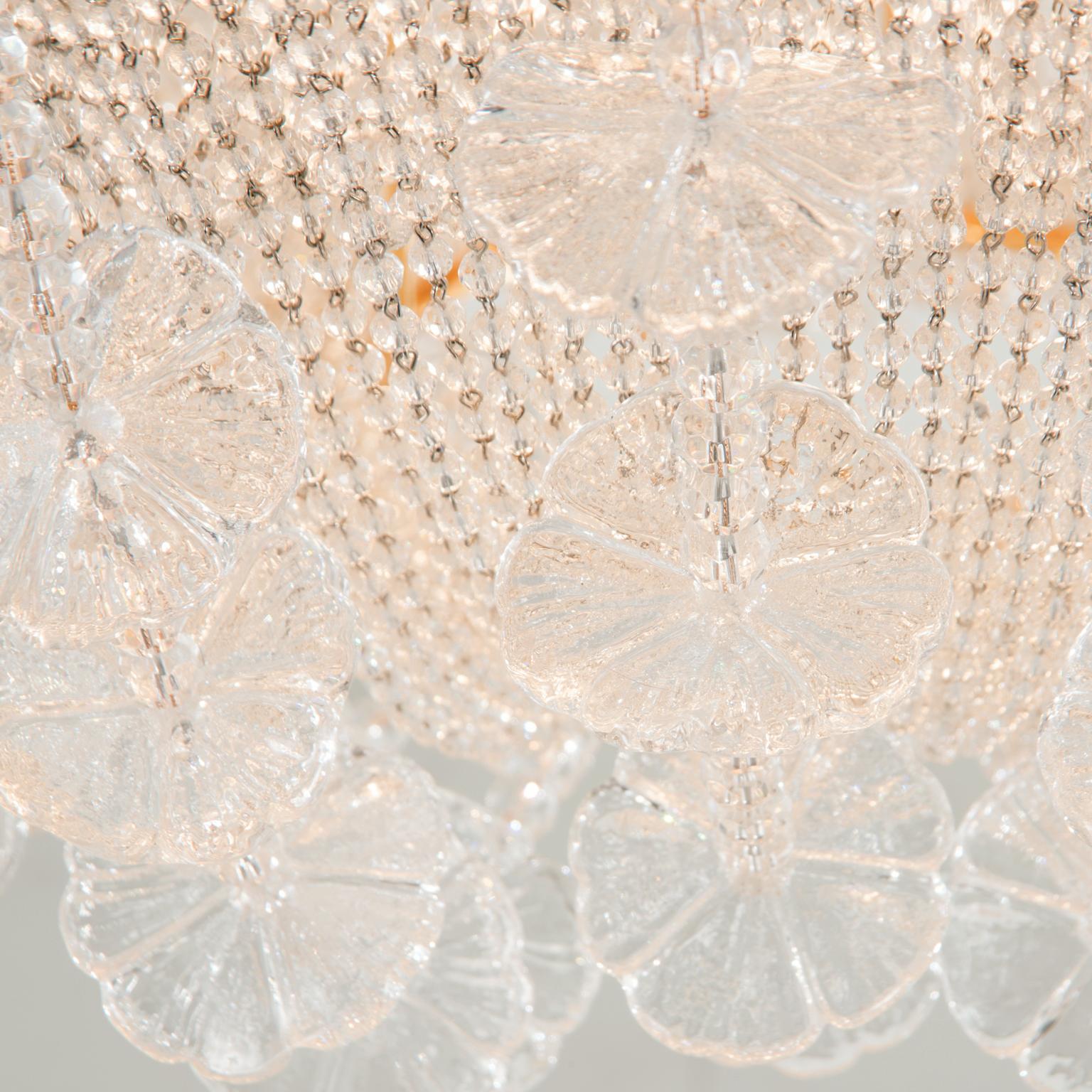 Contemporary 21st Century Margherita Crystal and Blown Glass Chandelier by Patrizia Garganti For Sale
