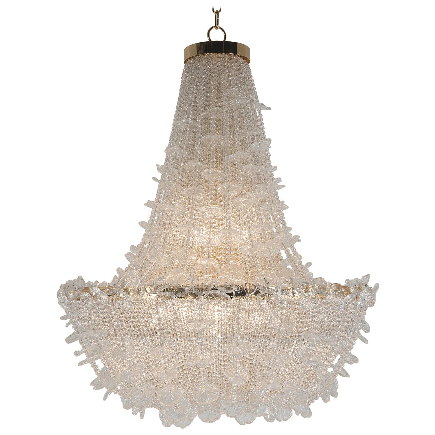 21st Century Margherita Crystal and Blown Glass Chandelier by Patrizia Garganti For Sale