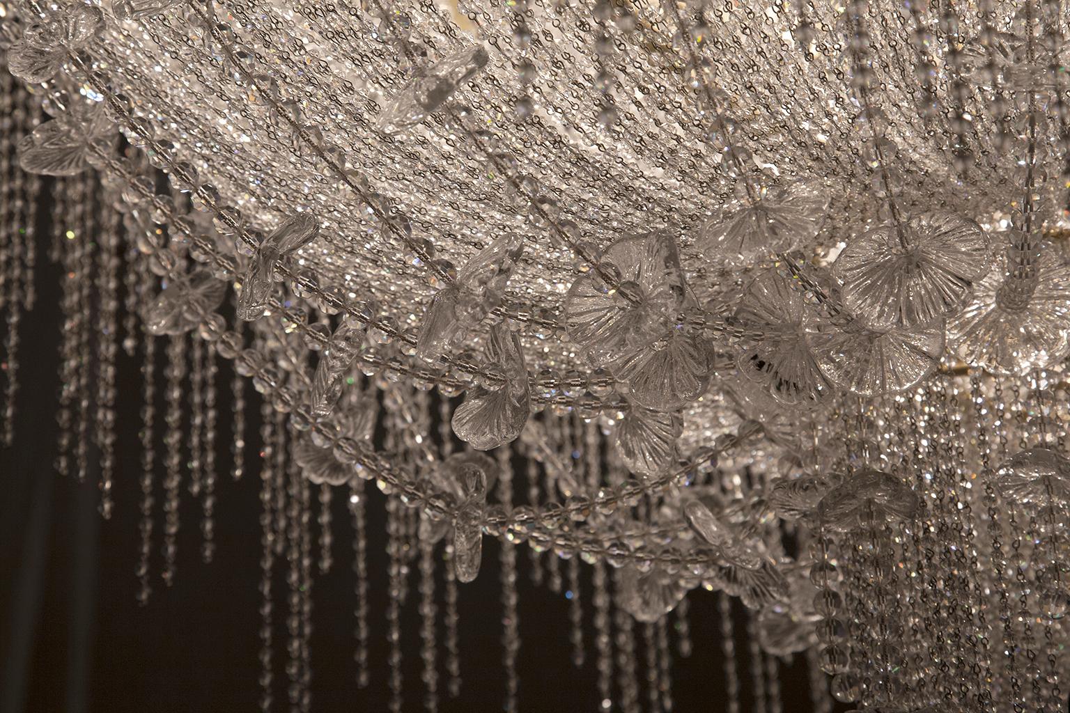 21st Century Margherita Crystal & Blown Glass Ceiling Lamp by Patrizia Garganti For Sale 1
