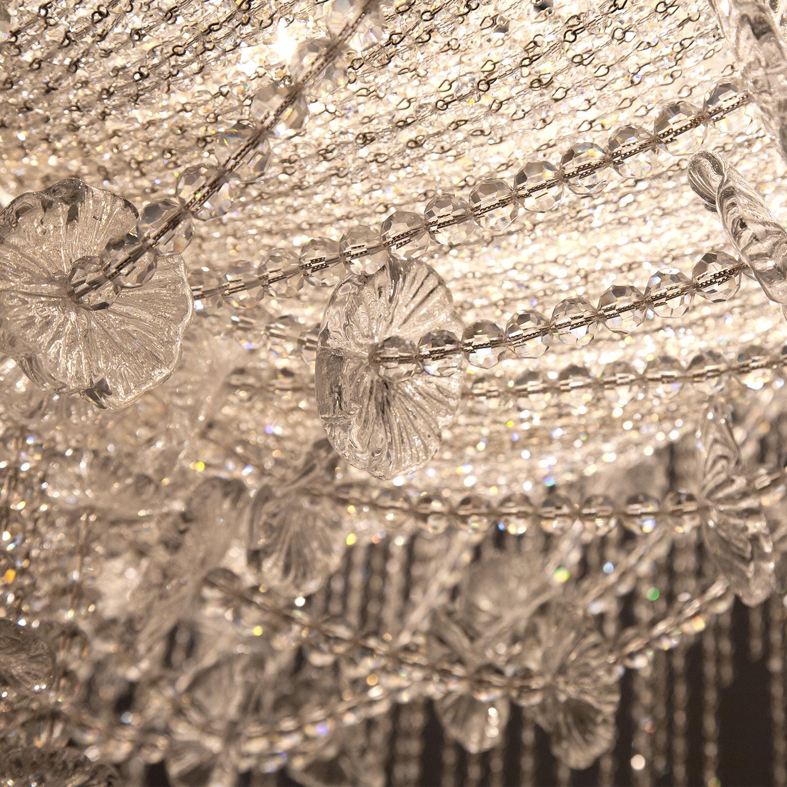 21st Century Margherita Crystal & Blown Glass Ceiling Lamp by Patrizia Garganti For Sale 2