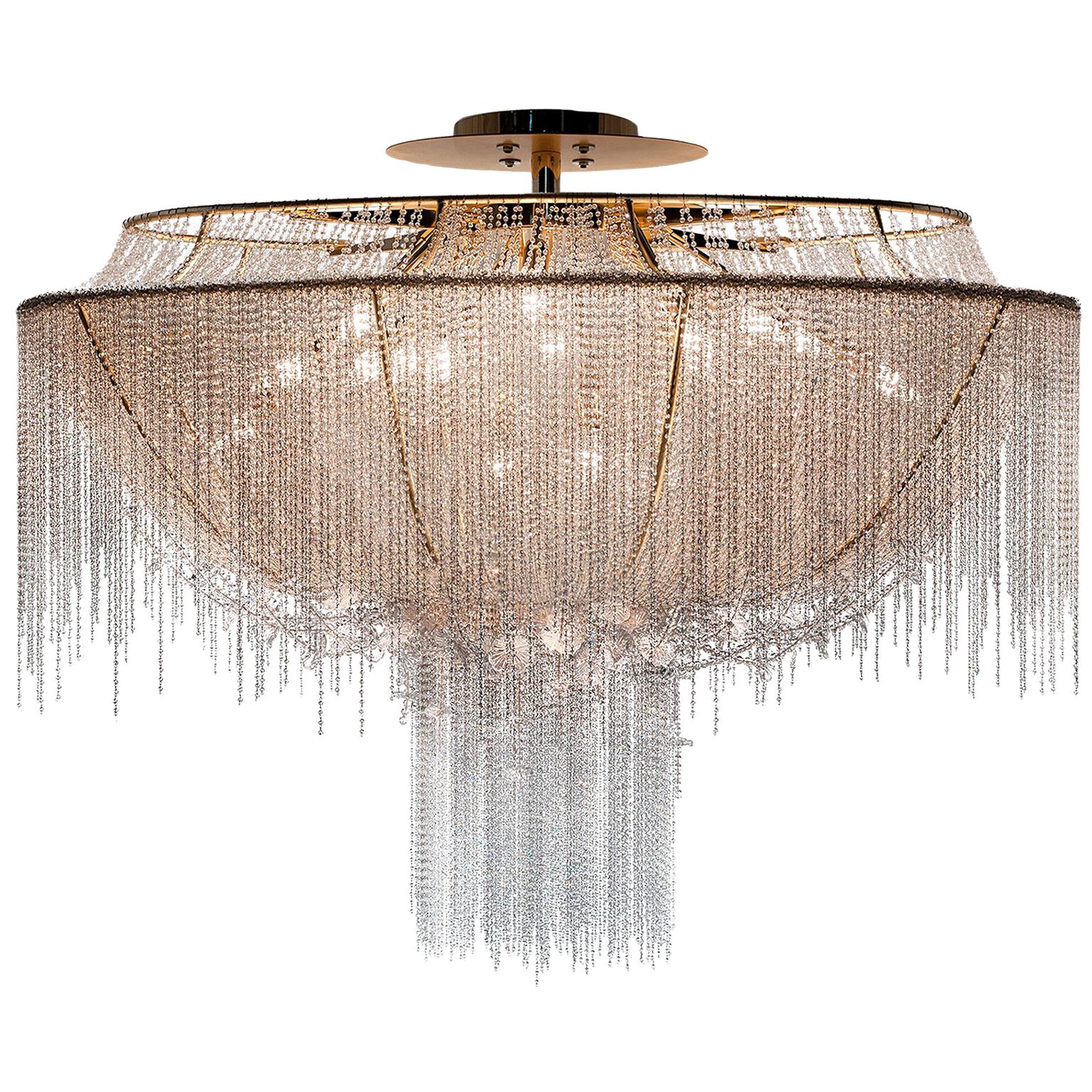 21st Century Margherita Crystal & Blown Glass Ceiling Lamp by Patrizia Garganti