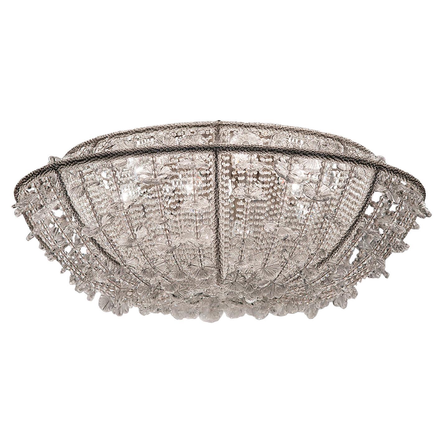 21st Century Margherita Crystal & Blown Glass Ceiling Lamp by Patrizia Garganti For Sale