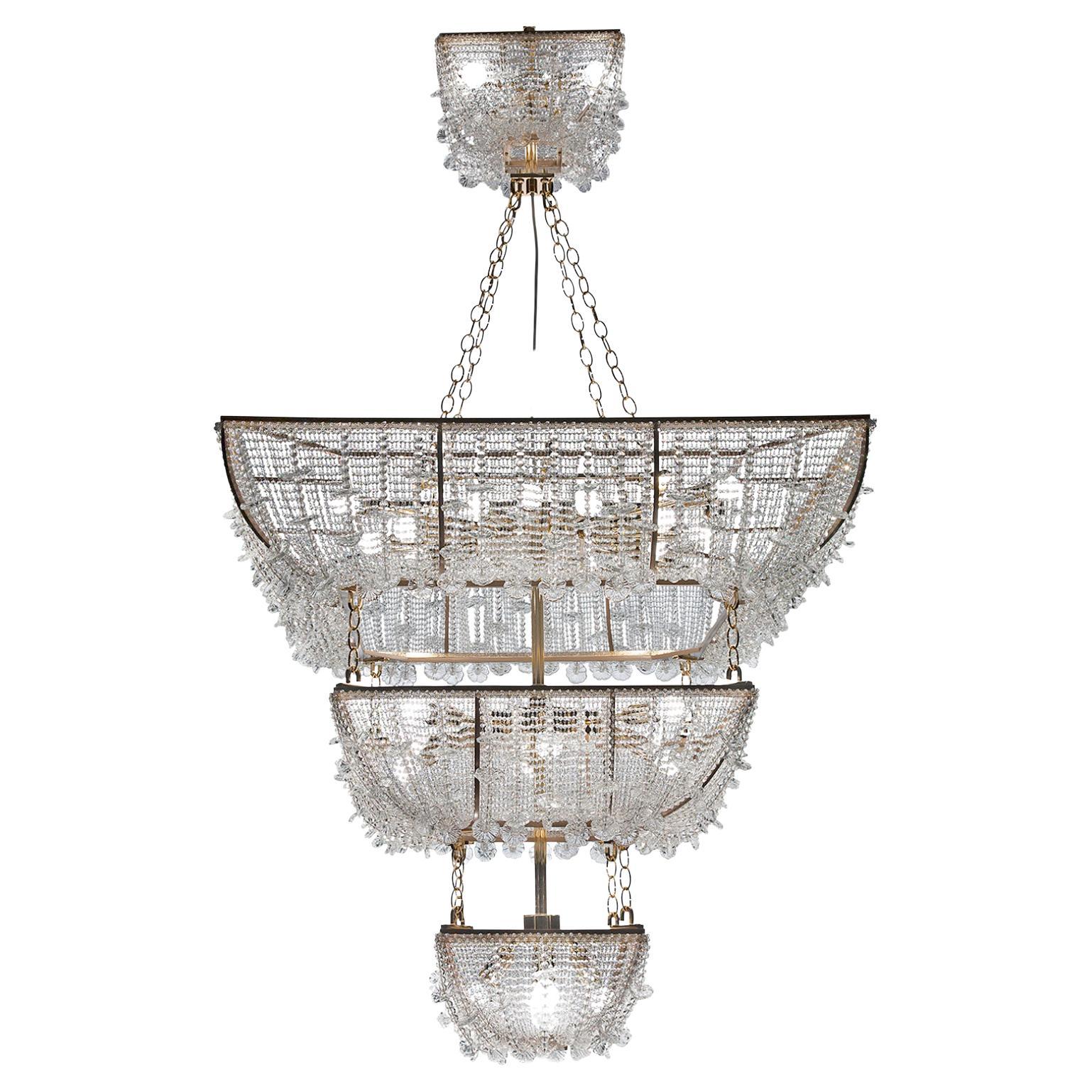 21st Century Margherita Crystal & Blown Glass Chandelier by Patrizia Garganti For Sale