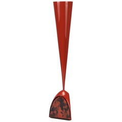 21st Century,  Mars Red Lacquered Ceramic Vessel by Golem of Italy
