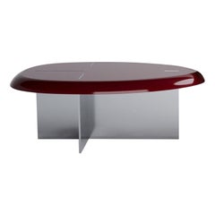 21st Century Mask Slim Coffee Table, High Gloss Lacquered Wood, by Duistt