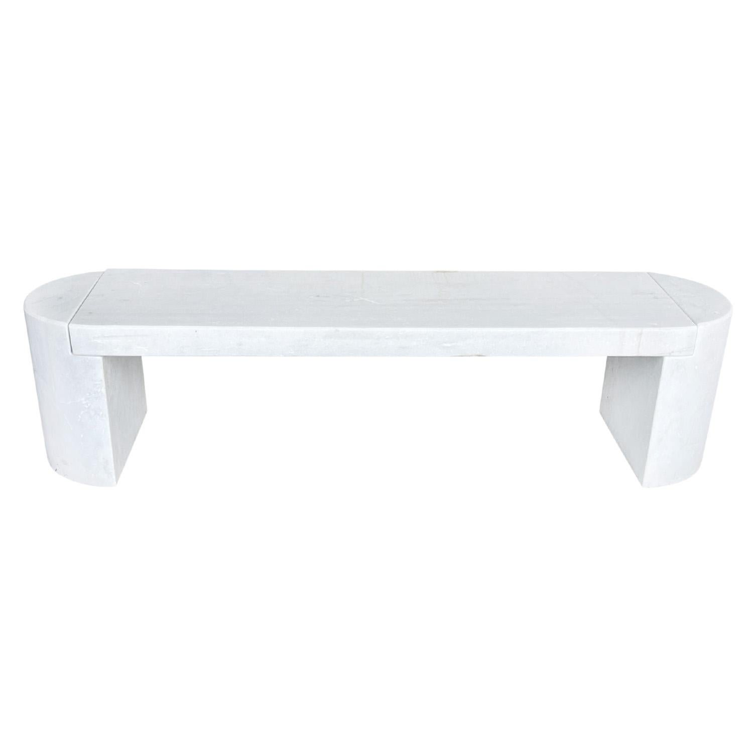 Hand-Carved 21st Century Massa Garden Marble Bench For Sale