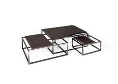 21st Century Matrix Central Table in Dark Brown Leather by Gianfranco Ferré Home